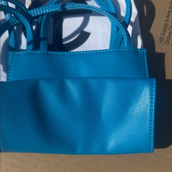 👜 Telfar Mini Shopping Bag – Turquoise Blue Vegan Leather - Picture 3 of 6